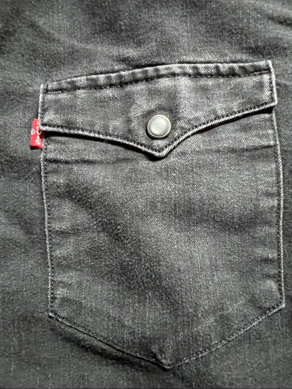 Levi's Men's Black Denim Western Snap Front Shirt Long Sleeve Large - Picture 4 of 13